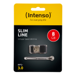 Intenso Slim Line - Chiavetta USB - 8 GB - USB 3.0 - nero